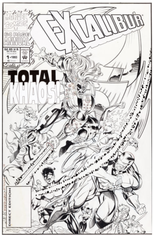 Excalibur Annual #1 Cover Art by Chris Marrinan sold for $775. Click here to get your original art appraised.