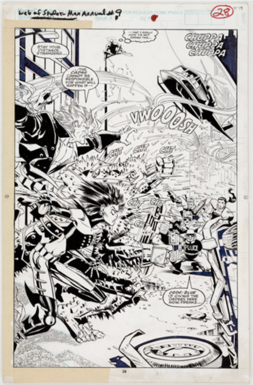 Web of Spider-Man Annual #9 Splash Page 11 by Chris Marrinan sold for $160. Click here to get your original art appraised.