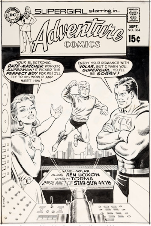 Adventure Comics #384 by Curt Swan sold for $12,000. Click here to get your original art appraised.