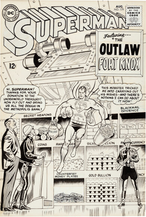 Superman #179 Cover Art by Curt Swan sold for $50,400. Click here to get your original art appraised.
