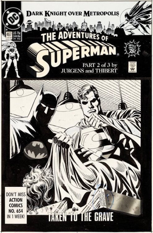 Adventures of Superman #467 Cover Art by Dan Jurgens sold for $3,825. Click here to get your original art appraised.