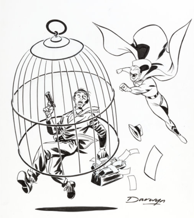 Golden Age Green Lantern Illustration by Darwyn Cooke sold for $550. Click here to get your original art appraised.
