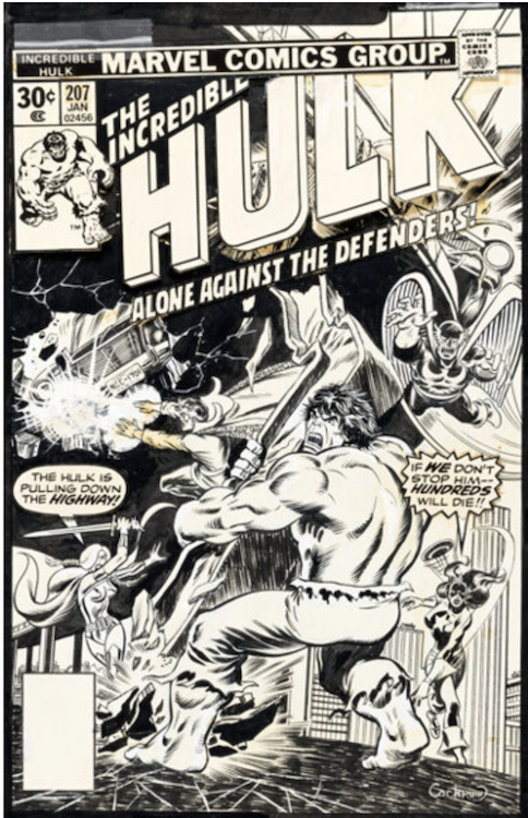 The Incredible Hulk #207 Cover Art by Dave Cockrum sold for $108,000. Click here to get your original art appraised.