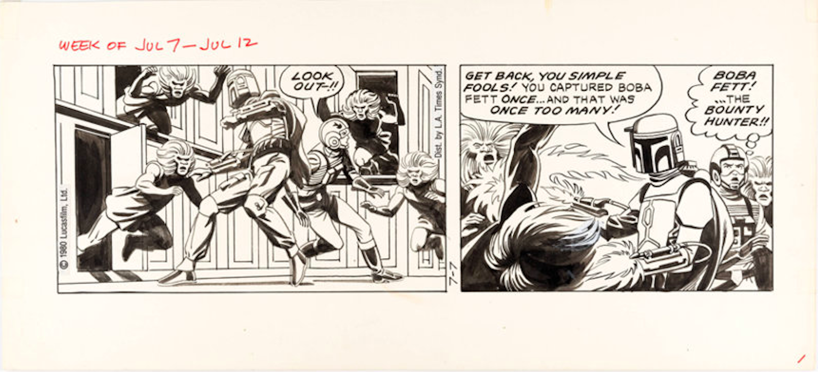 Star Wars Daily Comic Strip by Dave Stevens sold for $1,910. Click here to get your original art appraised.