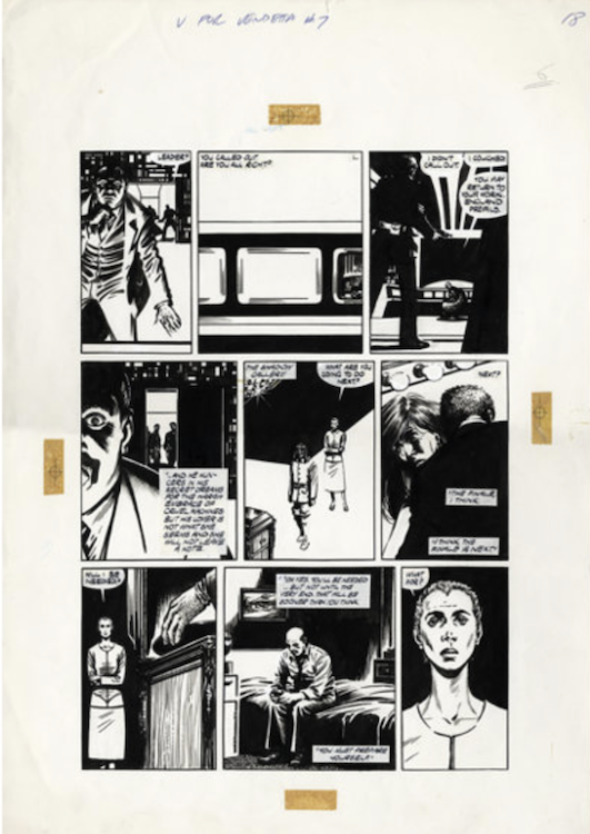V for Vendetta #7 Page 18 by David Lloyd sold for $520. Click here to get your original art appraised.
