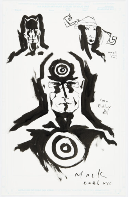 Daredevil / Elektra / Bullseye Sketch by David Mack sold for $160. Click here to get your original art appraised.