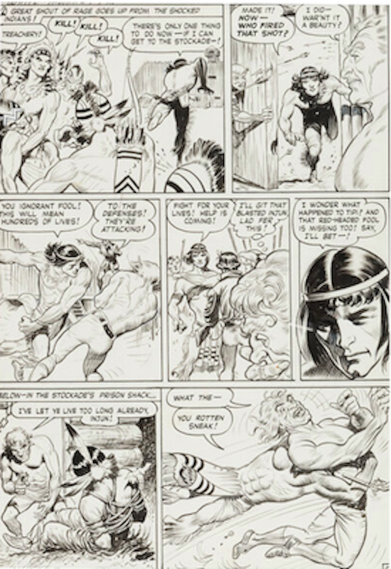 Durango Kid #2 Page 6 original art by Frank Frazetta sold for $10,200. Click Here to get your original art appraised.