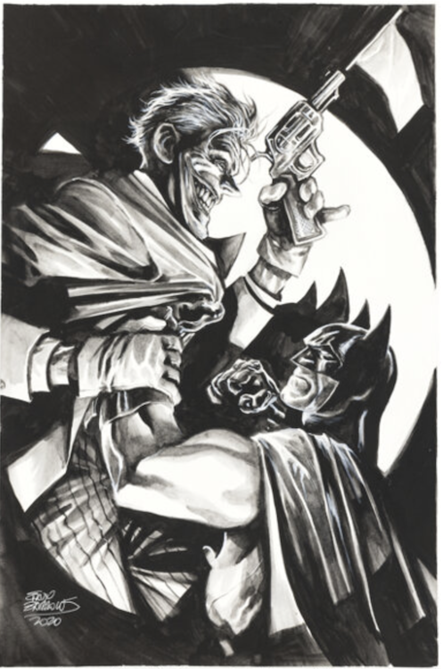 Batman vs. Joker Illustration by Eddy Barrows sold for $720. Click here to get your original art appraised.