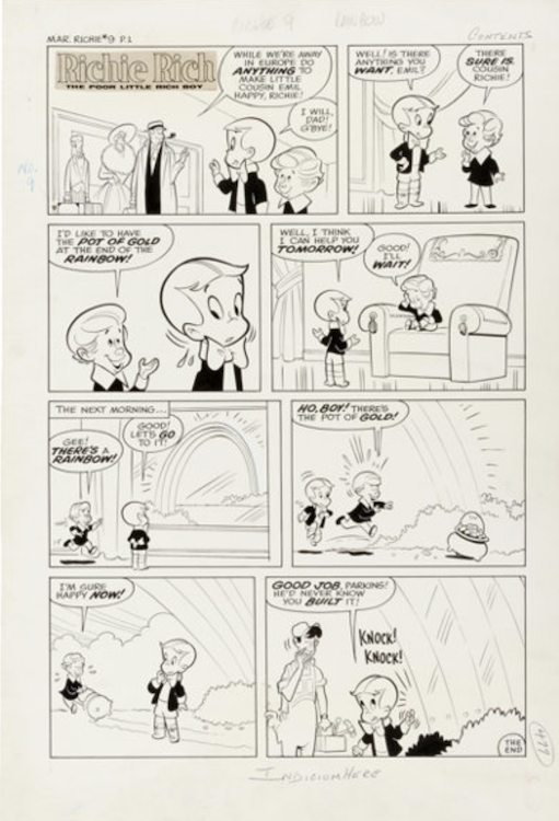 Richie Rich #9 Complete 1-Page Story by Ernie Colon sold for $780. Click here to get your original art appraised.