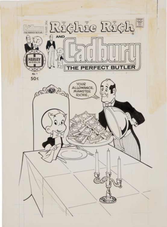 Richie Rich and Cadbury #1 Cover Art by Ernie Colon sold for $960. Click here to get your original art appraised.