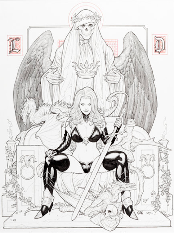 Lady Death Apocalyptic Abyss Limited Edition Variant Cover Art by Frank Cho sold for $6,600. Click here to get your original art appraised.
