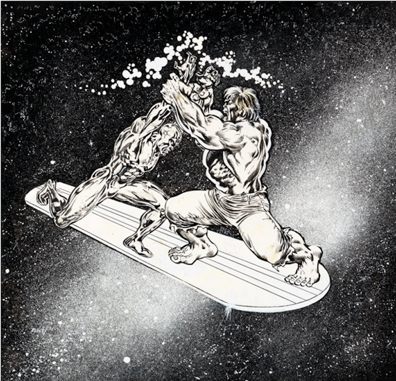 Silver Surfer / Hulk Illustration by George Perez sold for $3,480. Click here to get your original art appraised.