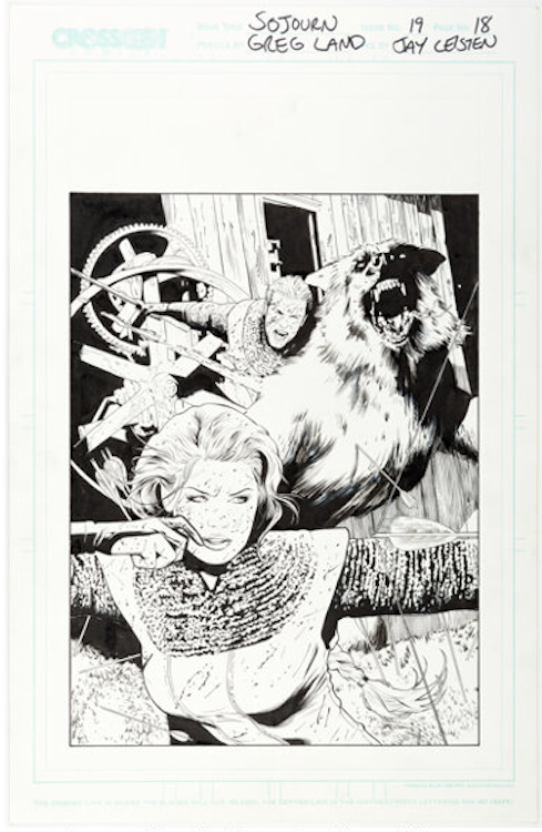 Sojourn #19 Page 18 by Greg Land sold for $380. Click here to get your original art appraised.