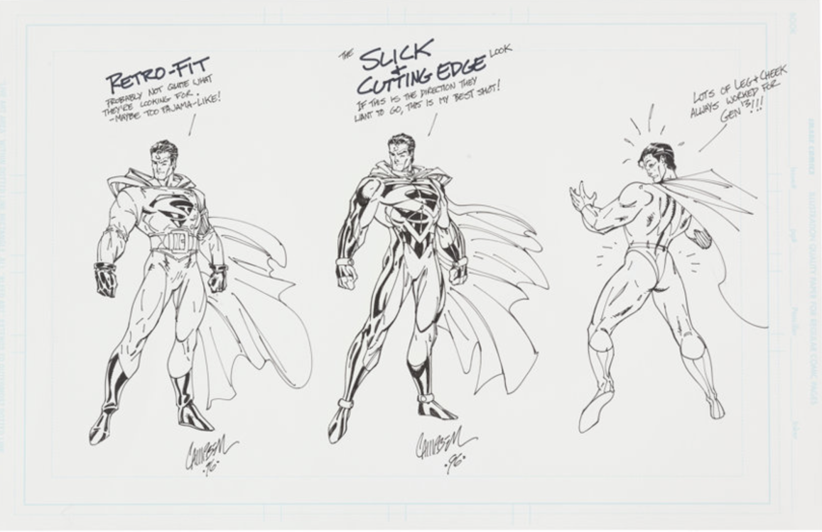 Superman Costume Concept Sketch by J. Scott Campbell sold for $220. Click here to get your original art appraised.