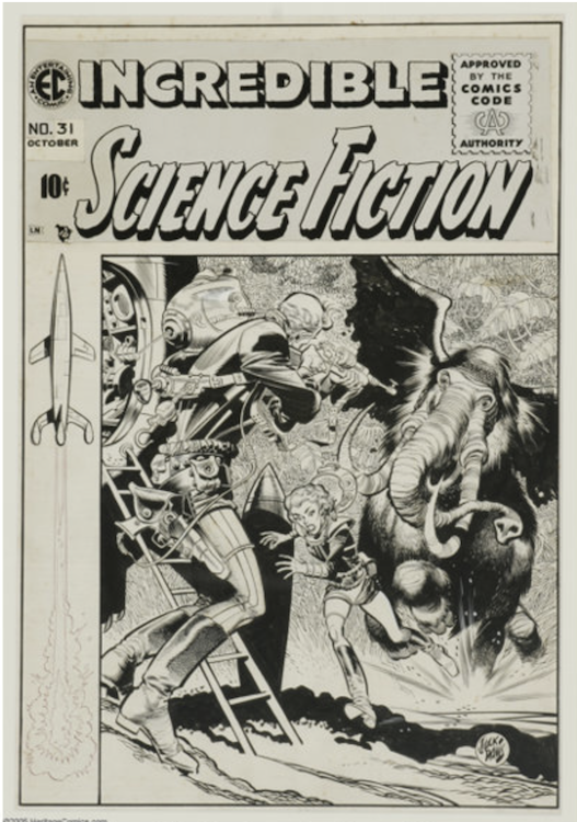 Incredible Science Fiction #31 Cover Art by Jack Davis sold for $17,250. Click here to get your original art appraised.