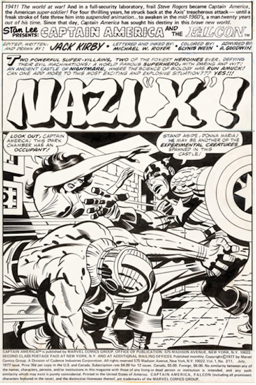 Captain America #211 Splash Page by Jack Kirby sold for $16,800. Click here to get your original art appraised.