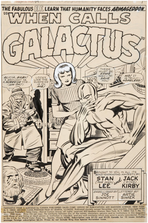 Fantastic Four #74 Splash Page by Jack Kirby sold for $23,900. Click here to get your original art appraised.
