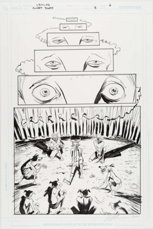 Sweet Tooth #8 Page 6 by Jeff Lemire sold for $215. Click here to get your original art appraised.