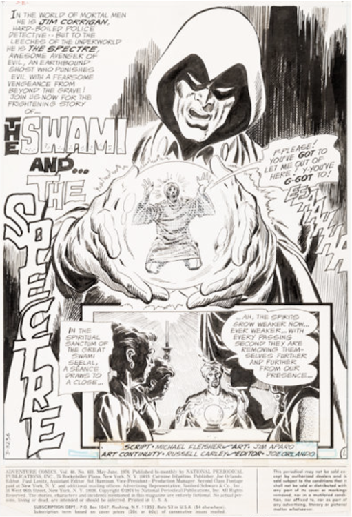 Adventure Comics #433 Page 1 by Jim Aparo sold for $17,925. Click here to get your original art appraised.