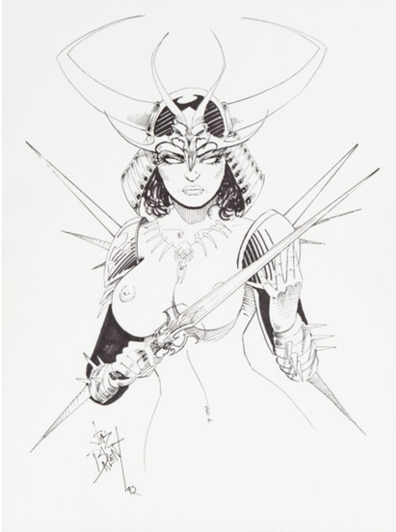 Topless She-Devil With a Sword Sketch by Jim Balent sold for $95. Click here to get your original art appraised.
