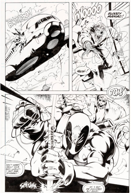 Deadpool: The Circle Chase #2 Page 19 by Joe Madureira sold for $5,520. Click here to get your original art appraised.