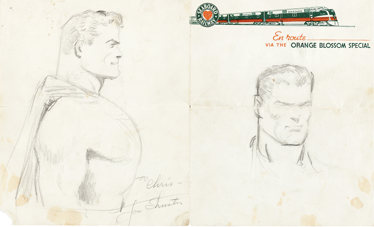 Superman Sketch sold for $13,800
Joe Shuster
