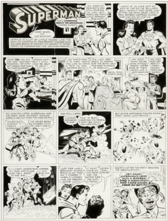 Superman Sunday Comic Strip #267 sold for $11,500
Joe Shuster Studio