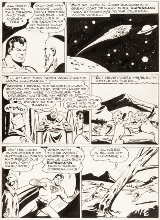 Superman Unpublished Story Page 6 sold for $5,760
Joe Shuster Studio