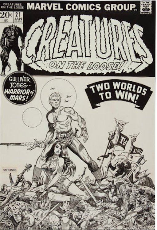 Creatures on the Loose #21 Cover Art by Jim Steranko sold for $28,680. Click here to get your original art appraised.