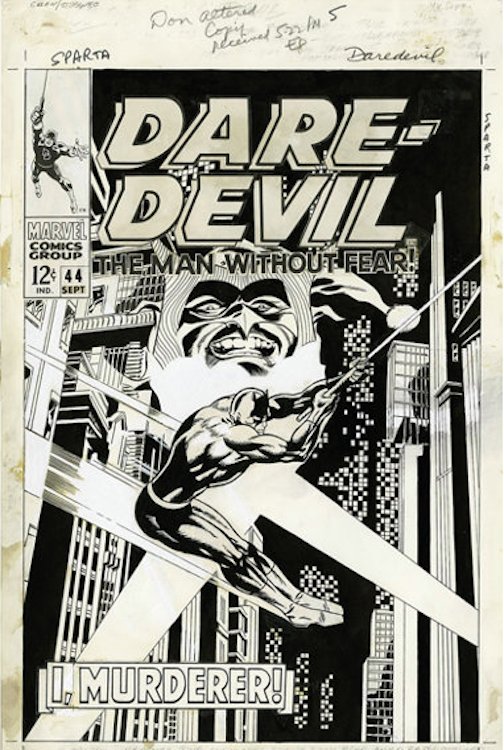 Daredevil #44 Cover Art by Jim Steranko sold for $18,400. Click here to get your original art appraised.