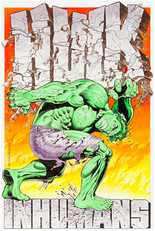 Incredible Hulk Special Annual #1 Recreation Cover Art by Jim Steranko sold for $21,510. Click here to get your original art appraised.