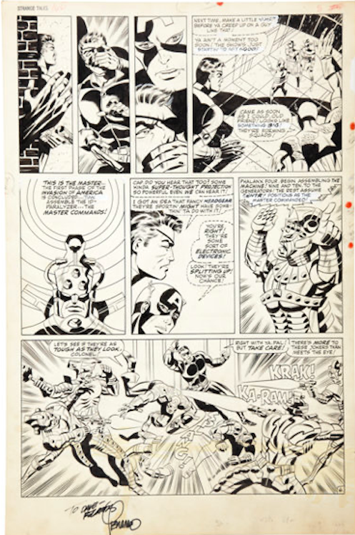 Strange Tales #160 Page 6 by Jim Steranko sold for $13,145. Click here to get your original art appraised.
