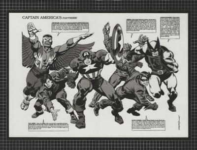 John Buscema Original art double Splash page from Captain America #350 signed
