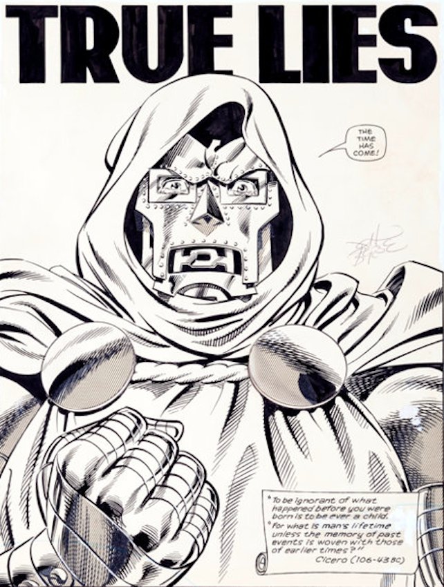 Fantastic Four #278 Doctor Doom Splash Page 1 by John Byrne sold for $7,170. Click here to get your original art appraised.