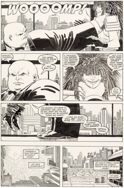 Daredevil #261 Page 8 by John Romita Jr. sold for $38,400. Click here to get your original art appraised.