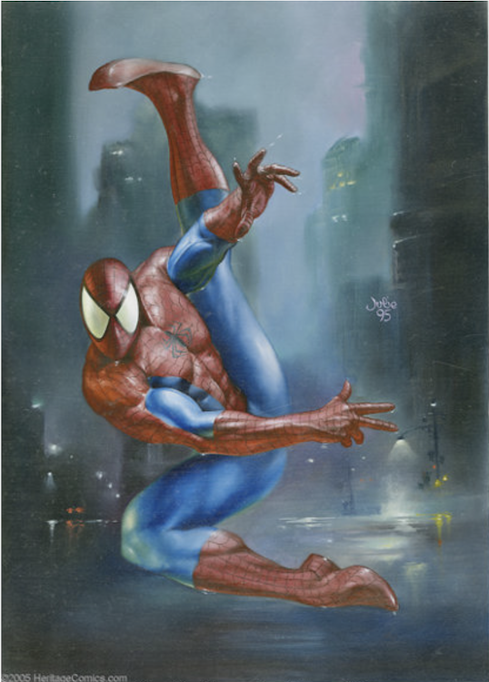 Marvel Masterpieces Spider-Man Trading Card Illustration by Julie Bell sold for $2,530. Click here to get your original art appraised.