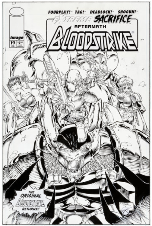 Bloodstrike #19 Cover Art by Karl Altstaetter sold for $275. Click here to get your original art appraised.