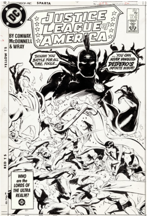 Justice League of America #252 Cover Art by Kyle Baker sold for $2,870. Click here to get your original art appraised.