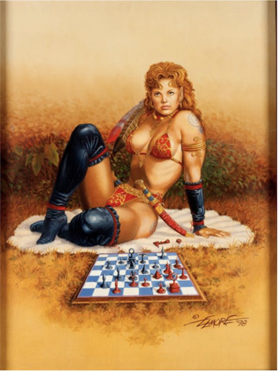 A Game? Painting by Larry Elmore sold for $660. Click here to get your original art appraised.