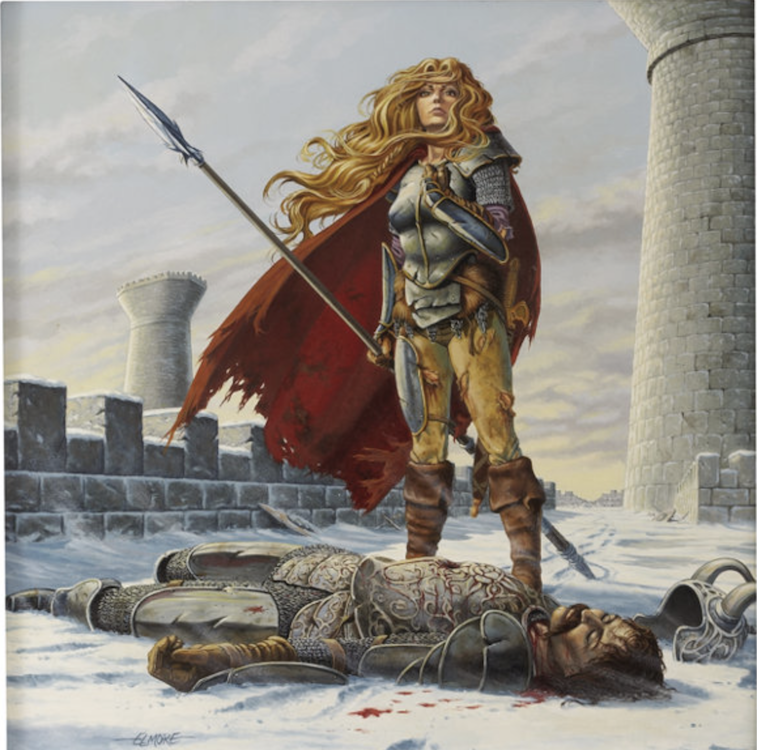 Death of Sturm Illustration by Larry Elmore sold for $11,950. Click here to get your original art appraised.