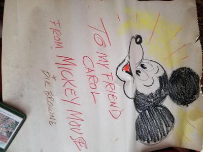 Mickey Mouse drawn and signed by Dik Browne