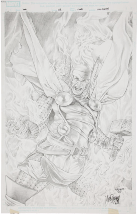 Thor #612 Pencilled Cover Art by Mico Suayan sold for $720. Click here to get your original art appraised.