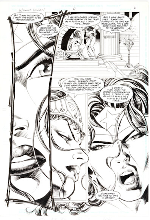 Woman Woman #0 Page 2 by Mike Deodato sold for $1,140. Click here to get your original art appraised.