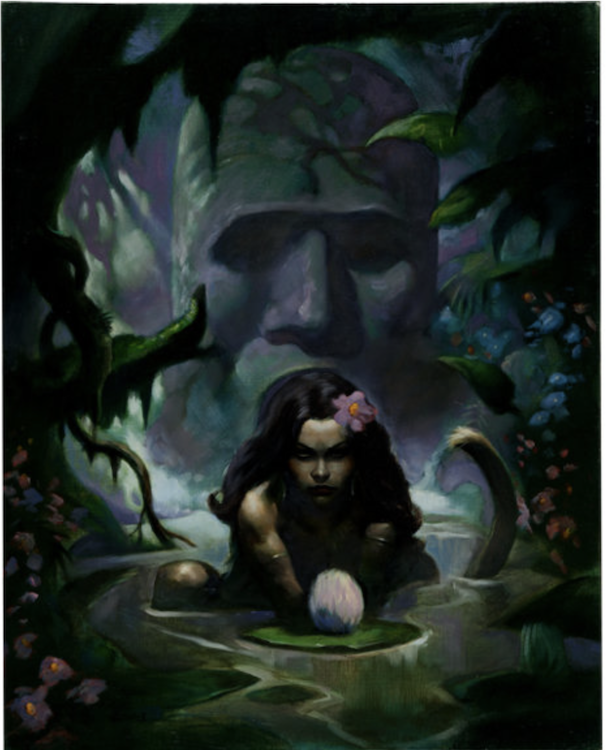 Jungle Statue and Maiden by Mike Hoffman sold for $775. Click here to get your original art appraised.