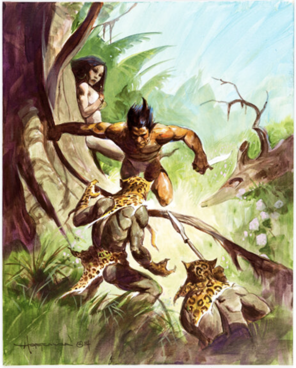 Jungle Lord Leopard Man Painting by Mike Hoffman sold for $1,200. Click here to get your original art appraised.