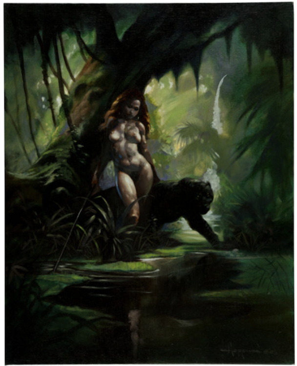 Jungle Nude and Panther Painting by Mike Hoffman sold for $3,110. Click here to get your original art appraised.