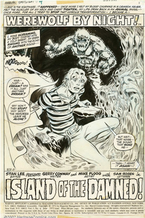 Marvel Spotlight #4 Splash Page by Mike Ploog sold for $4,120. Click here to get your original art appraised.