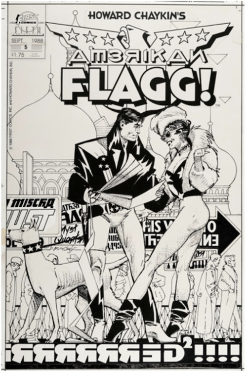 American Flagg Volume 2 #5 Cover Art by Mike Vosburg sold for $3,840. Click here to get your original art appraised.