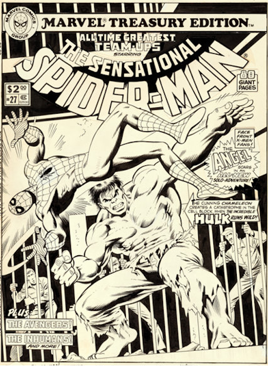 Marvel Treasury Edition #27 Cover Art by Mike Zeck sold for $19,200. Click here to get your original art appraised.
