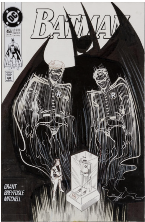 Batman #456 Cover Art by Norm Breyfogle sold for $2,870. Click here to get your original art appraised.
